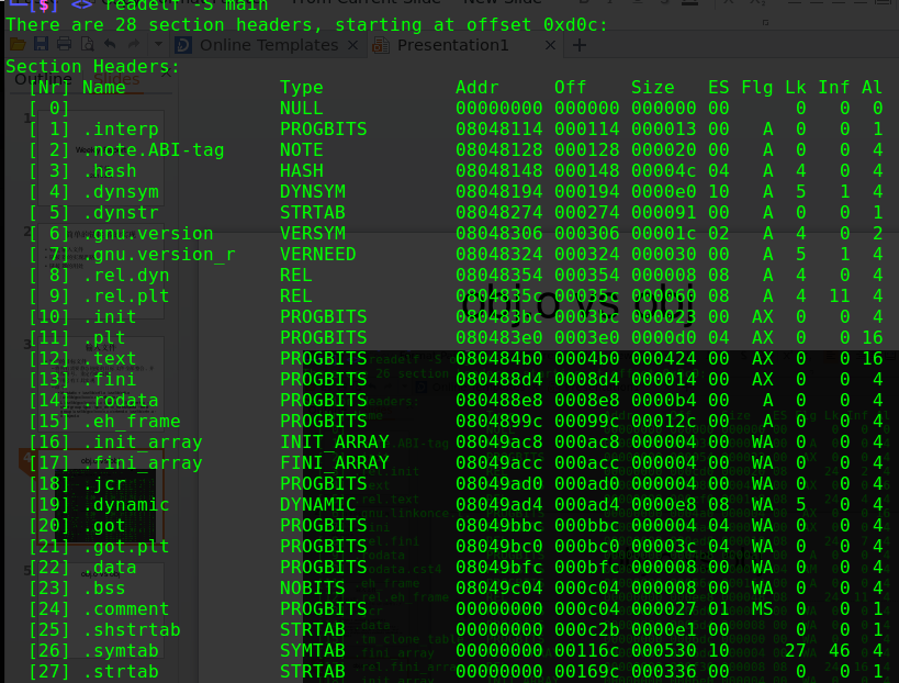 可执行文件的段表